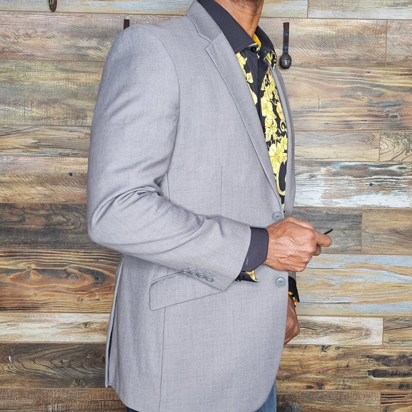 Giorgio Ferraro Super 120's Gray Double Vented Blazer Sport Jacket Size 40R - Picture 10 of 12